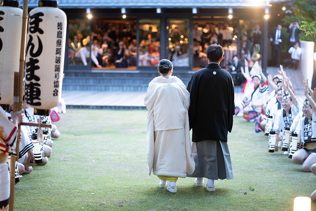 新郎新婦　お色直し入場　阿波踊り